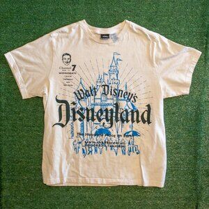 DISNEY PARKS DISNEYLAND 100TH ANNIVERSARY ERA RETRO SKETCH CREAM BLUE WOMENS XL